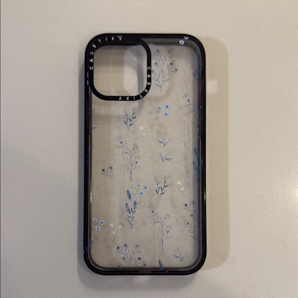 Casetify Blue Flowers Clear Impact Case for iPhone 13 Pro Max Case